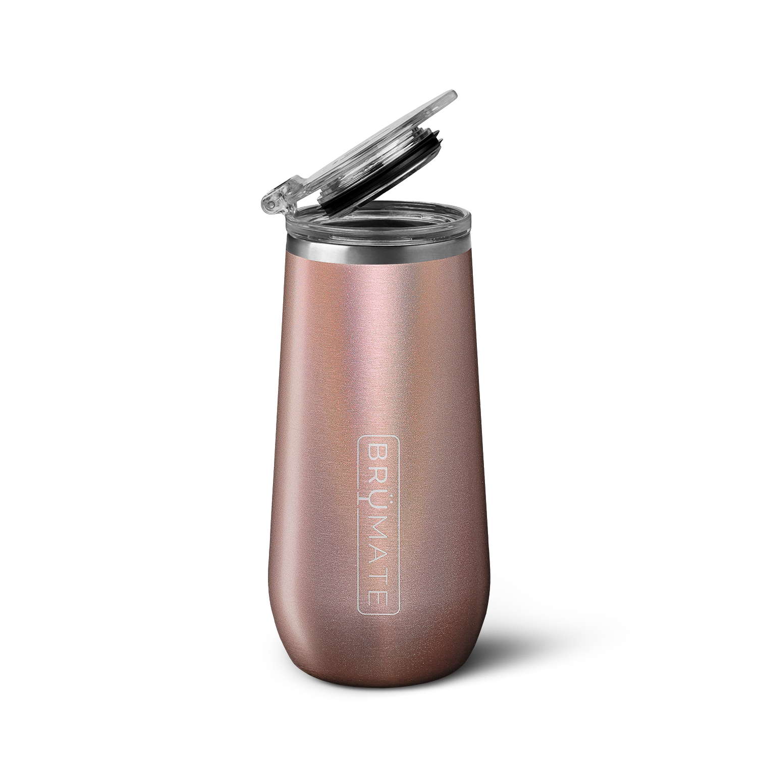 Champagne Flute | Glitter Rose Gold | 12oz X3